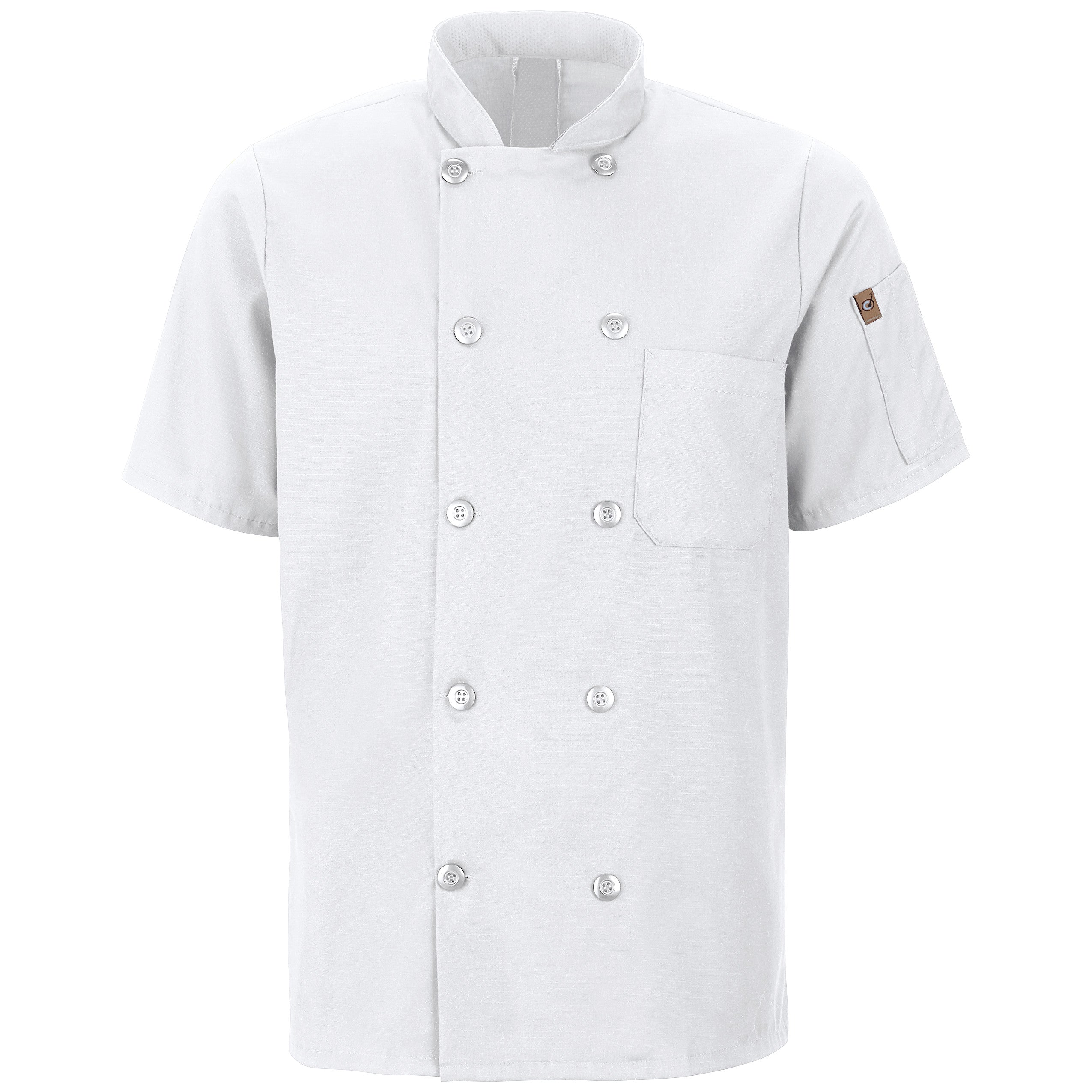 Red Kap® Men's Short Sleeve Chef Coat with OilBlok + MIMIX® / 046XWH