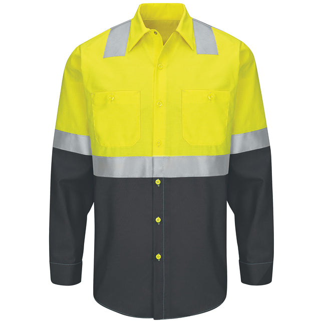 Red Kap® Hi-Visibility Long Sleeve Color Block Ripstop Work Shirt - Type R, Class 2 / SY14YC
