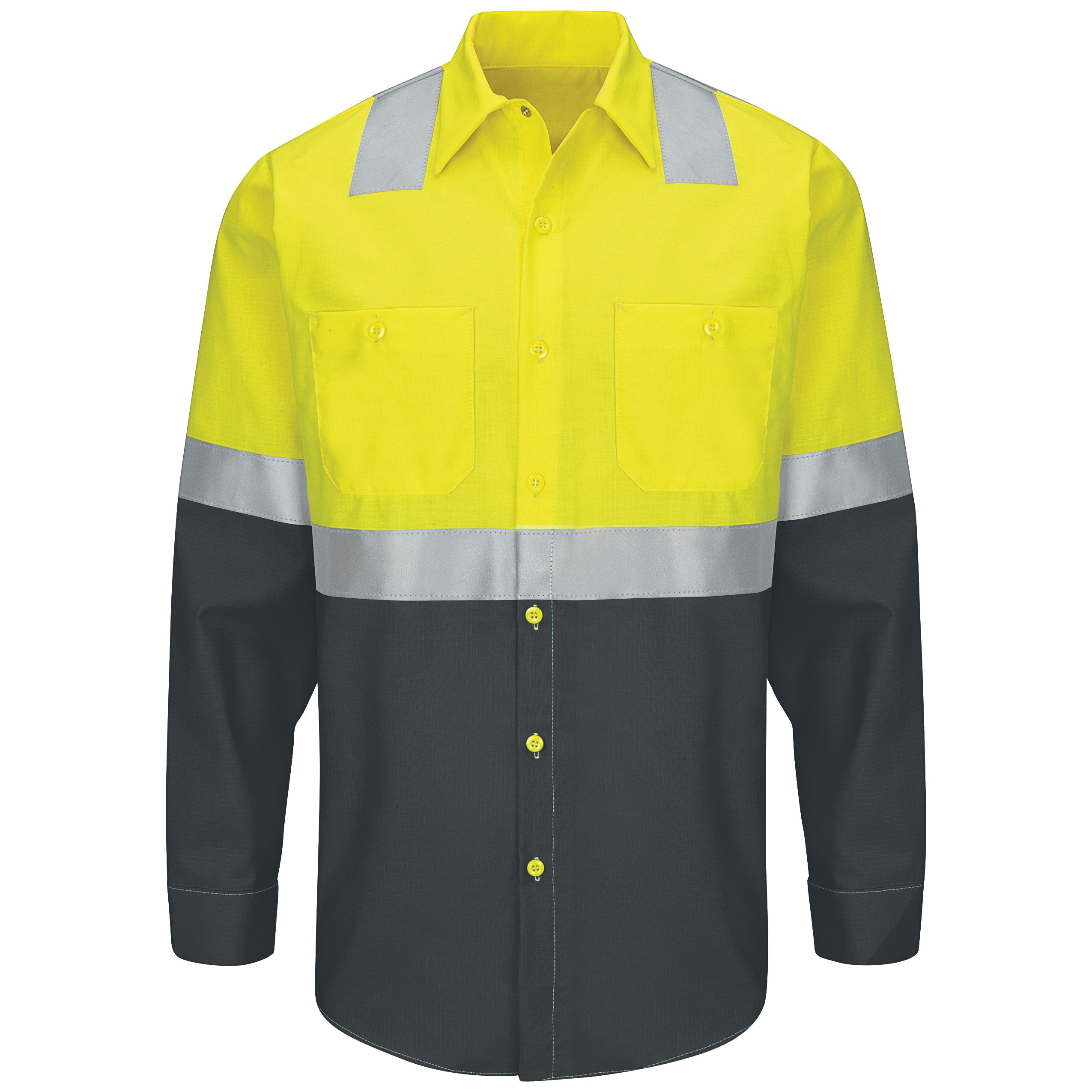 Red Kap® Hi-Visibility Long Sleeve Color Block Ripstop Work Shirt - Type R, Class 2 / SY14YC
