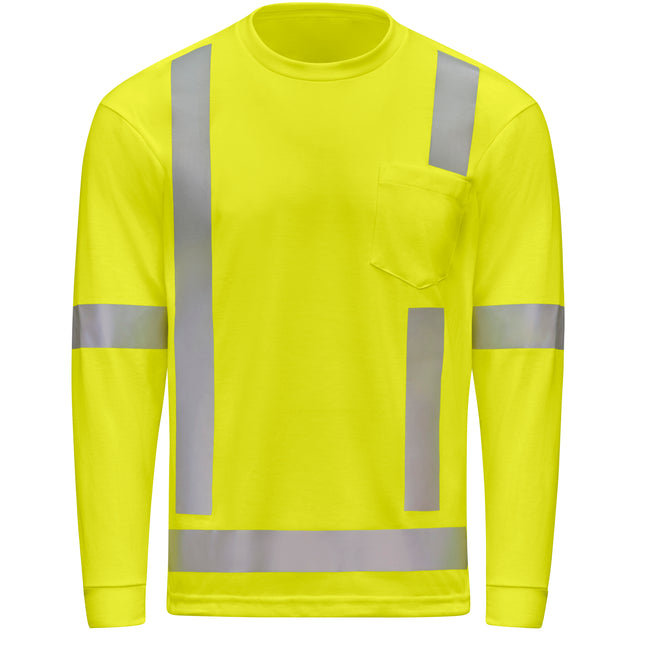 Red Kap® Hi-Visibility Long Sleeve Performance Core Tee, Type R, Class 3 / SK19HV
