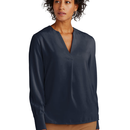 Brooks Brothers ® Women's Open-Neck Satin Blouse BB18009