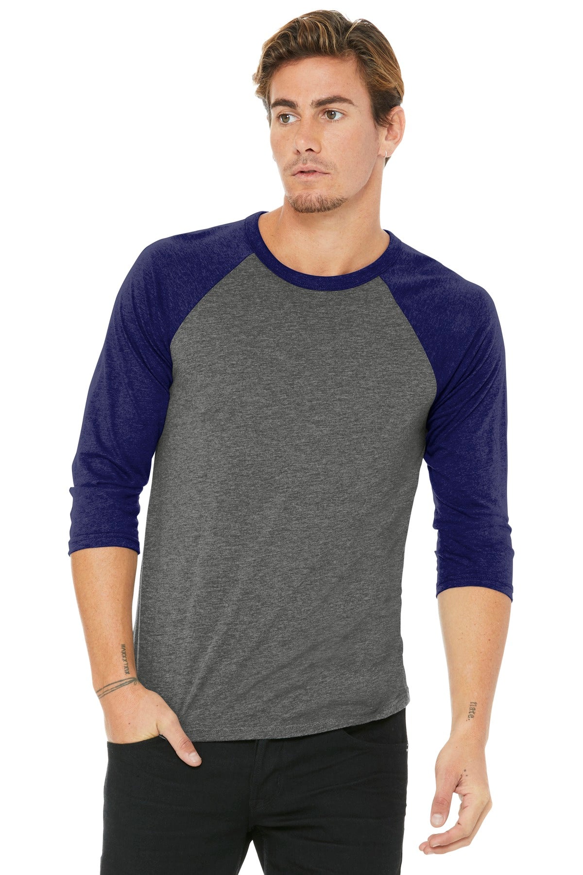 BELLA+CANVAS ® Unisex 3/4-Sleeve Baseball Tee BC3200
