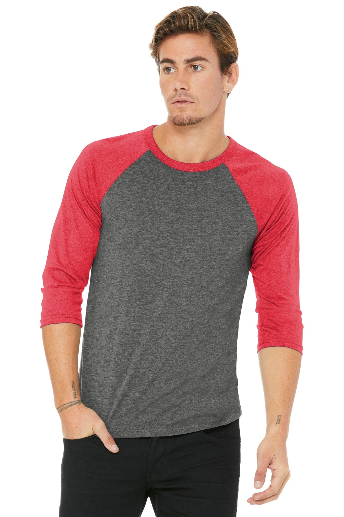BELLA+CANVAS ® Unisex 3/4-Sleeve Baseball Tee BC3200