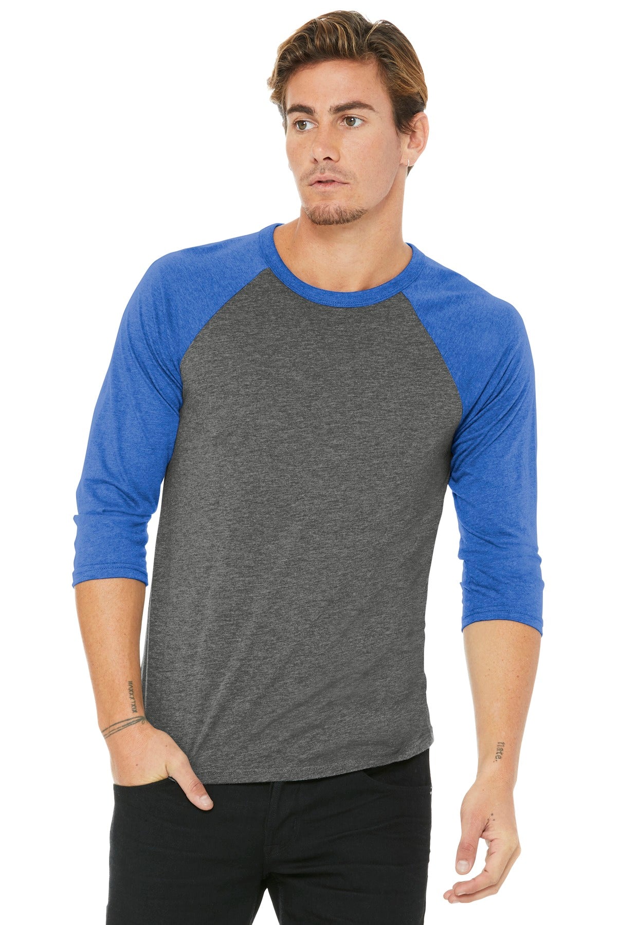 BELLA+CANVAS ® Unisex 3/4-Sleeve Baseball Tee BC3200