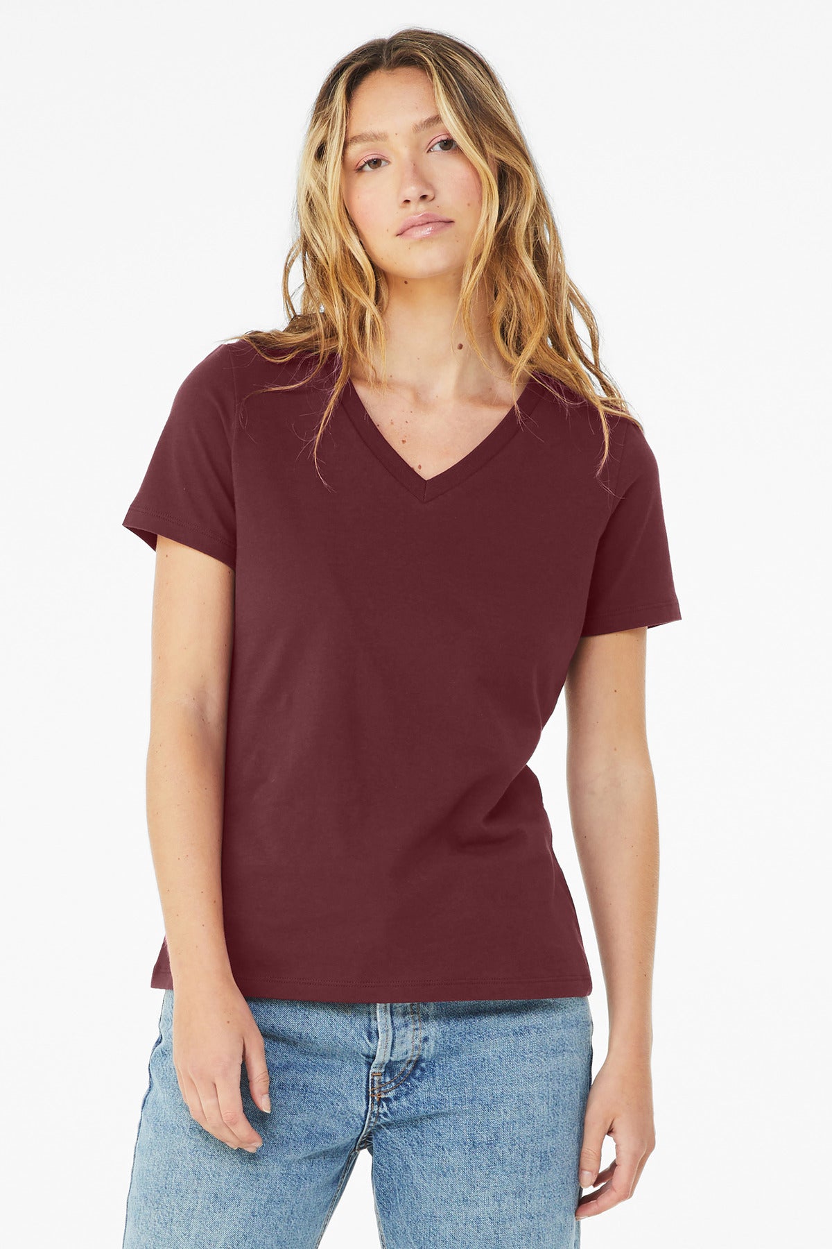 BELLA+CANVAS ® Women's Relaxed Jersey Short Sleeve V-Neck Tee BC6405