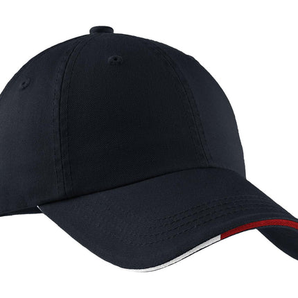 Port Authority ® Sandwich Bill Cap with Striped Closure.  C830