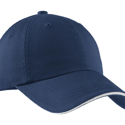 Port Authority ® Sandwich Bill Cap with Striped Closure.  C830