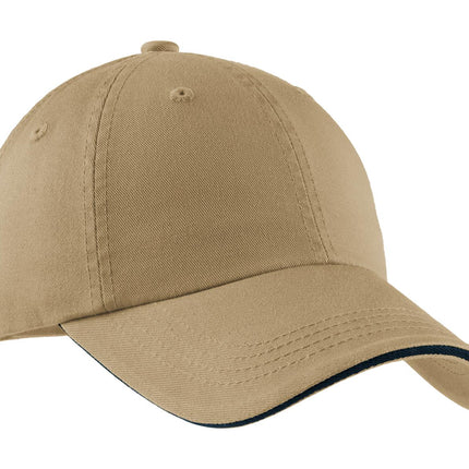 Port Authority ® Sandwich Bill Cap with Striped Closure.  C830