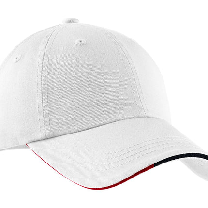 Port Authority ® Sandwich Bill Cap with Striped Closure.  C830
