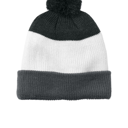 Port Authority ® Cozy Striped Pom Beanie C979