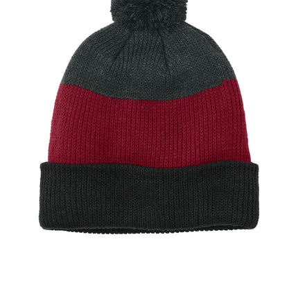 Port Authority ® Cozy Striped Pom Beanie C979