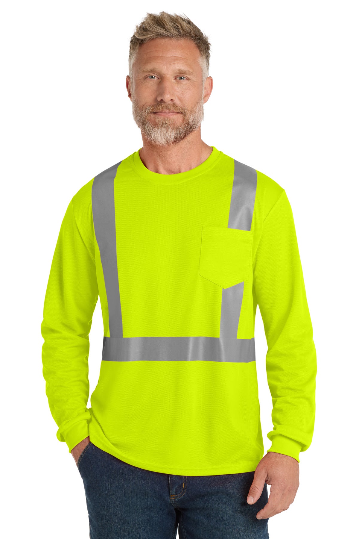 CornerStone ® ANSI 107 Class 2 Mesh Long Sleeve Tee CS201