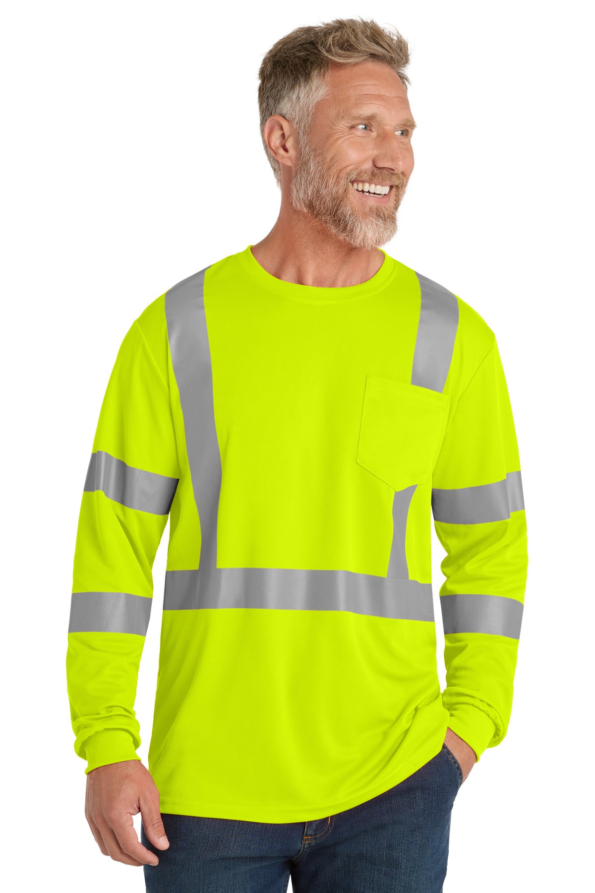 CornerStone ® ANSI 107 Class 3 Mesh Long Sleeve Tee CS203