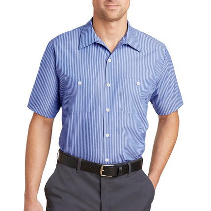Red Kap ® Short Sleeve Striped Industrial Work Shirt.  CS20