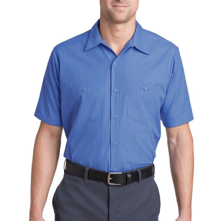 Red Kap ® Short Sleeve Striped Industrial Work Shirt.  CS20