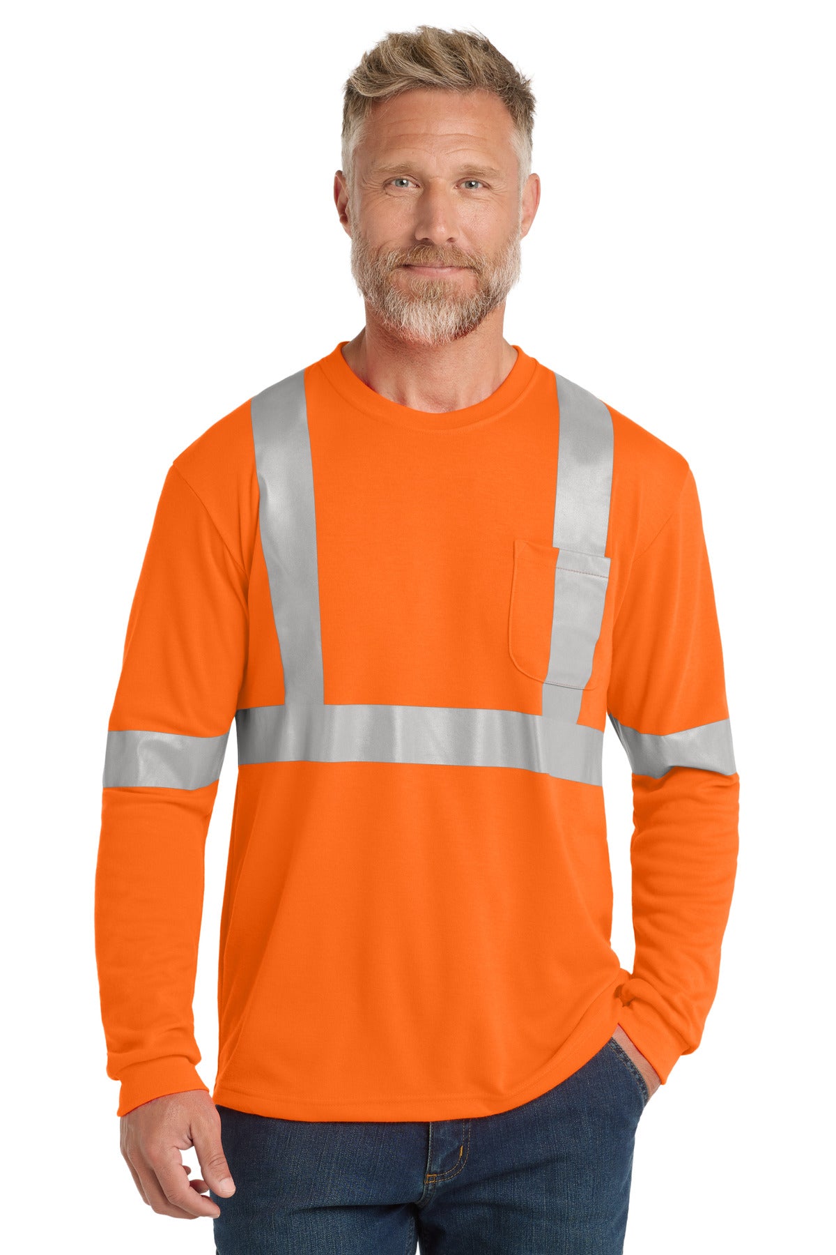CornerStone® ANSI 107 Class 2 Long Sleeve Safety T-Shirt CS401LS