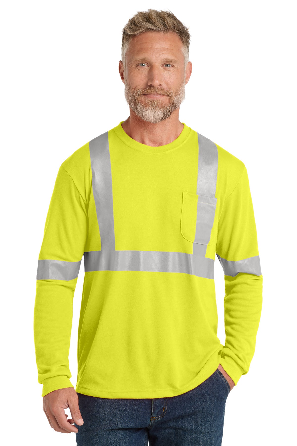 CornerStone® ANSI 107 Class 2 Long Sleeve Safety T-Shirt CS401LS