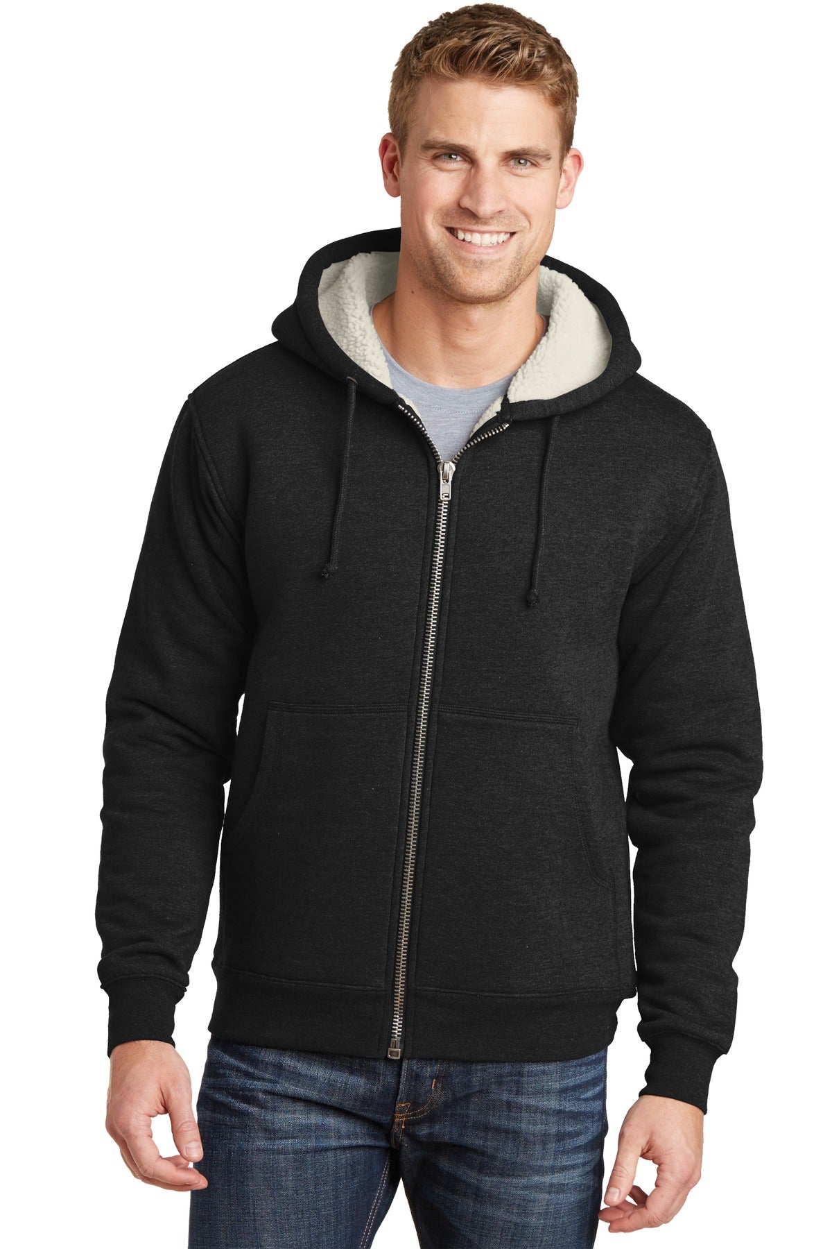 CornerStone® Heavyweight Sherpa-Lined Hooded Fleece Jacket CS625