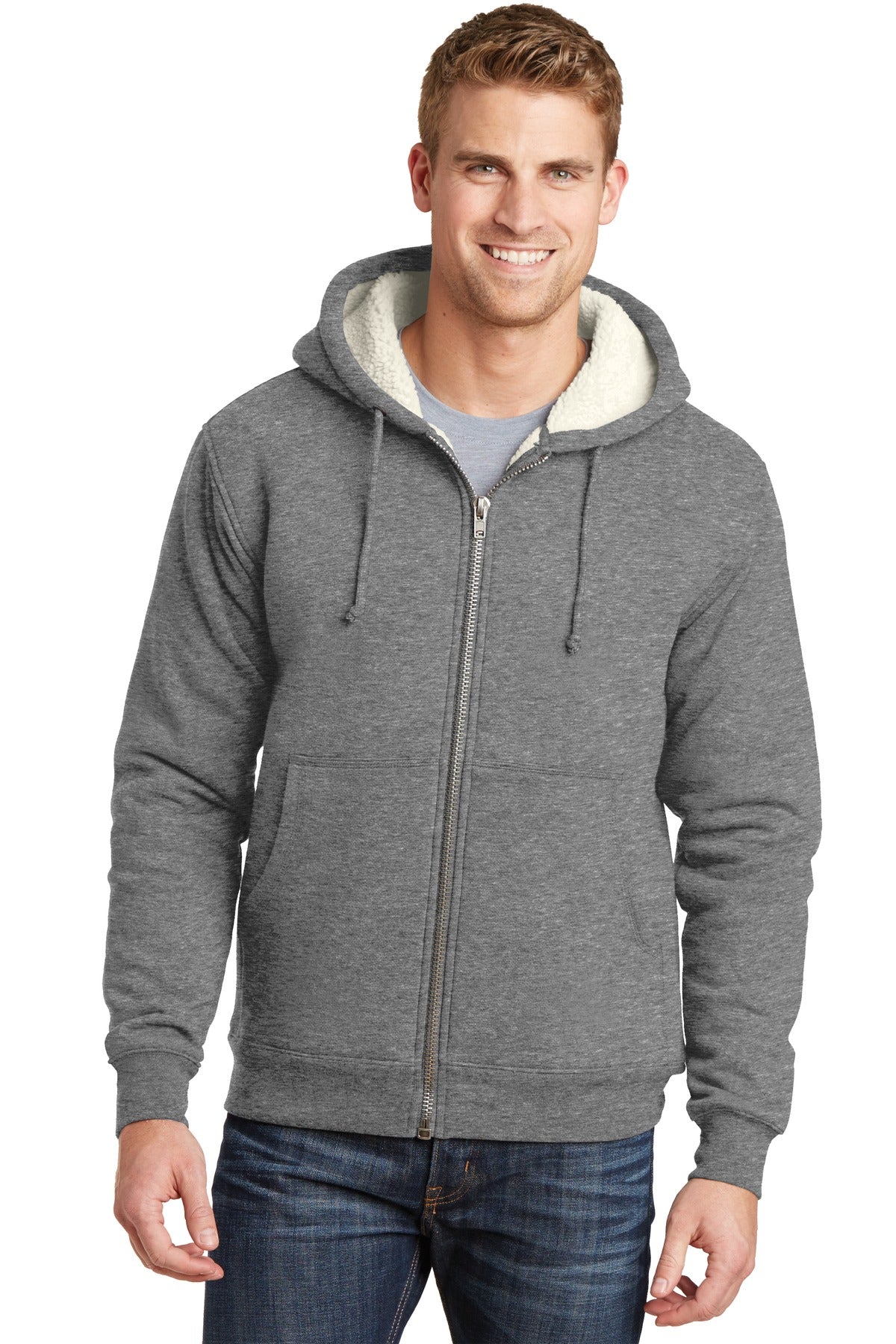 CornerStone® Heavyweight Sherpa-Lined Hooded Fleece Jacket CS625
