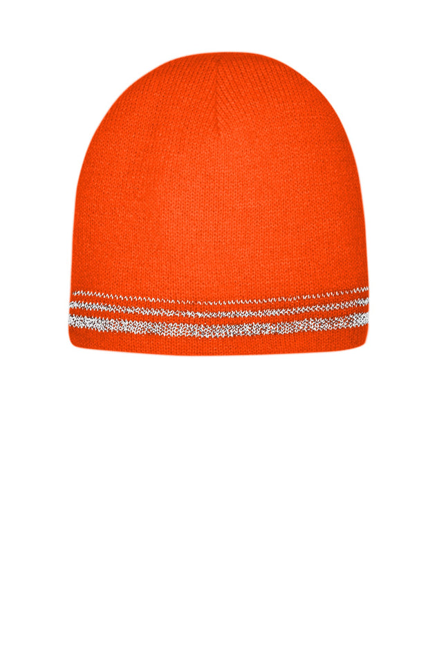 CornerStone  ®  Lined Enhanced Visibility with Reflective Stripes Beanie CS804