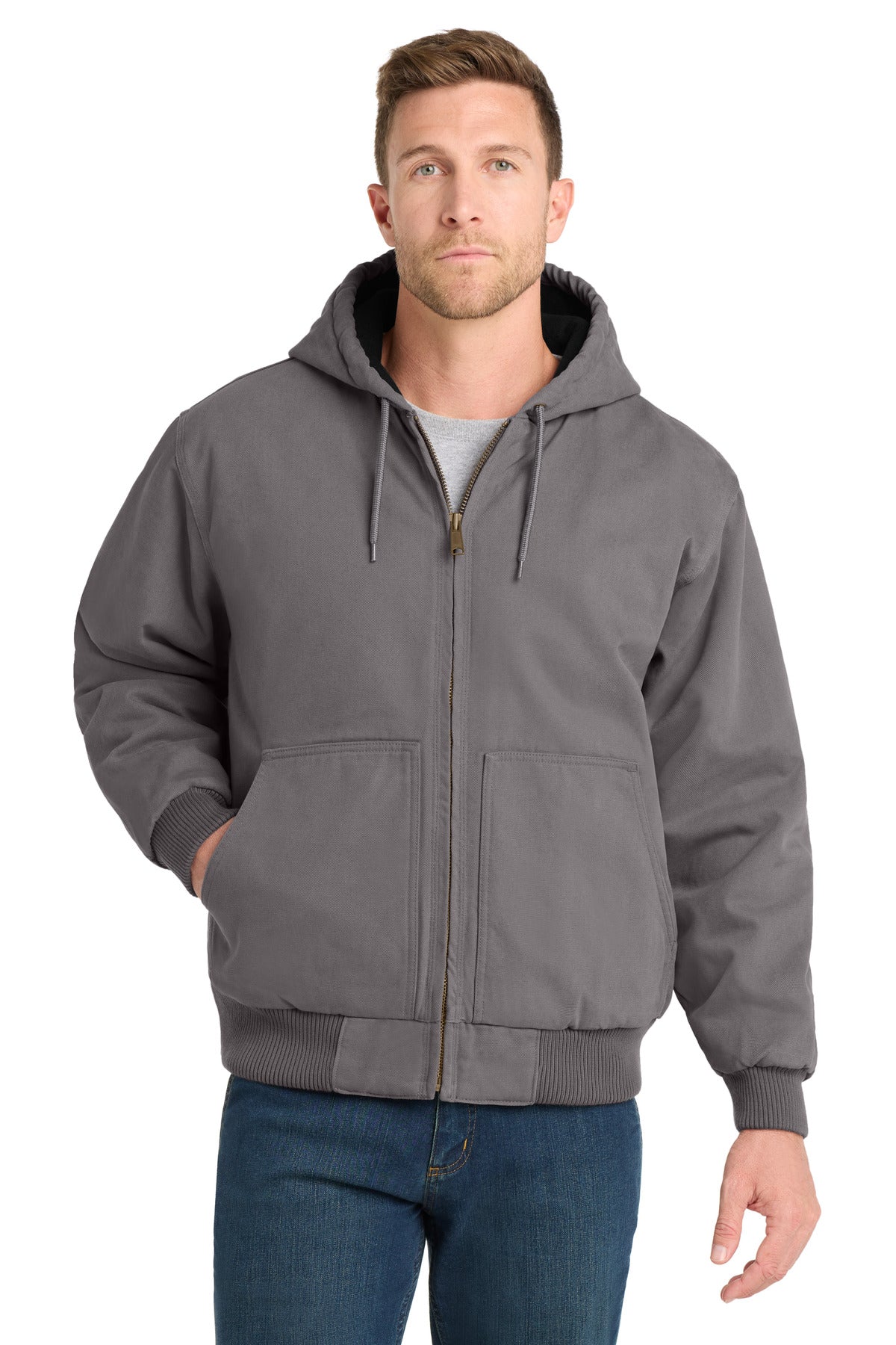 CornerStone® Washed Duck Cloth Insulated Hooded Work Jacket CSJ41
