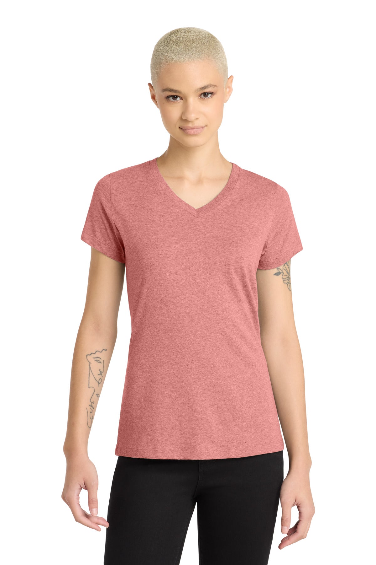 District® Women's Perfect Blend® CVC V-Neck Tee DM1190L