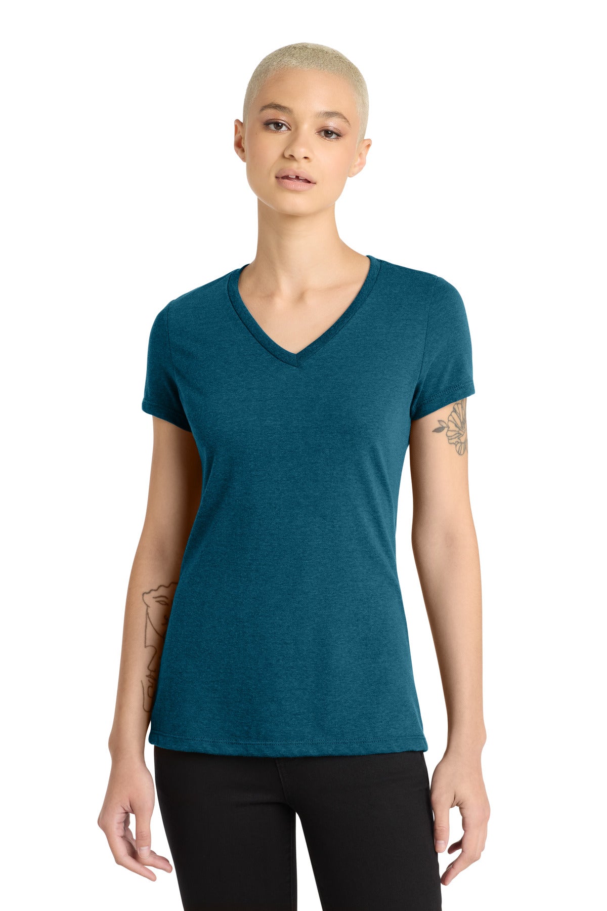 District® Women's Perfect Blend® CVC V-Neck Tee DM1190L