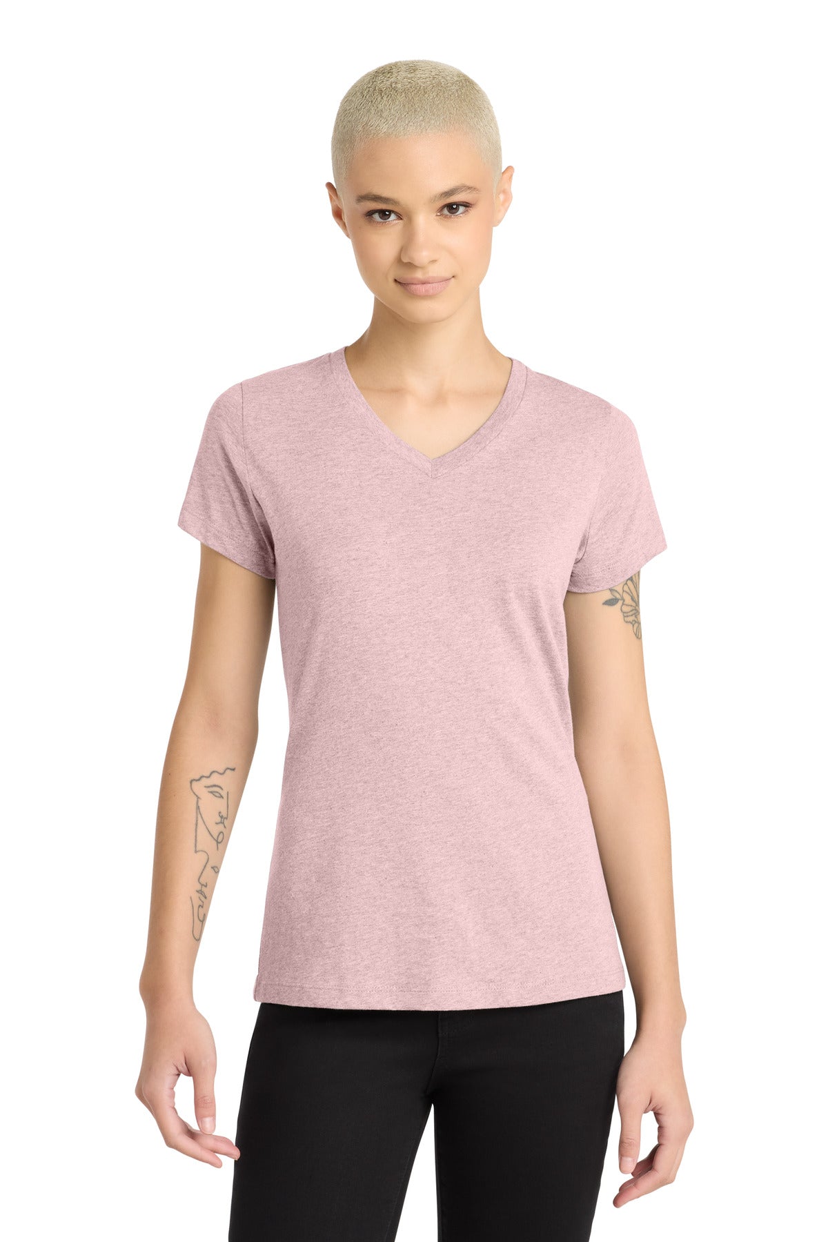 District® Women's Perfect Blend® CVC V-Neck Tee DM1190L