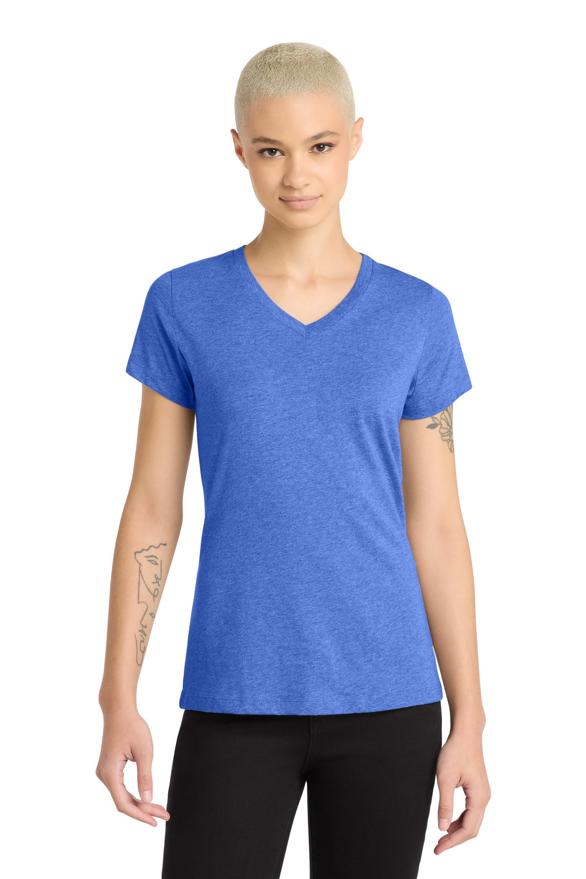 District® Women's Perfect Blend® CVC V-Neck Tee DM1190L
