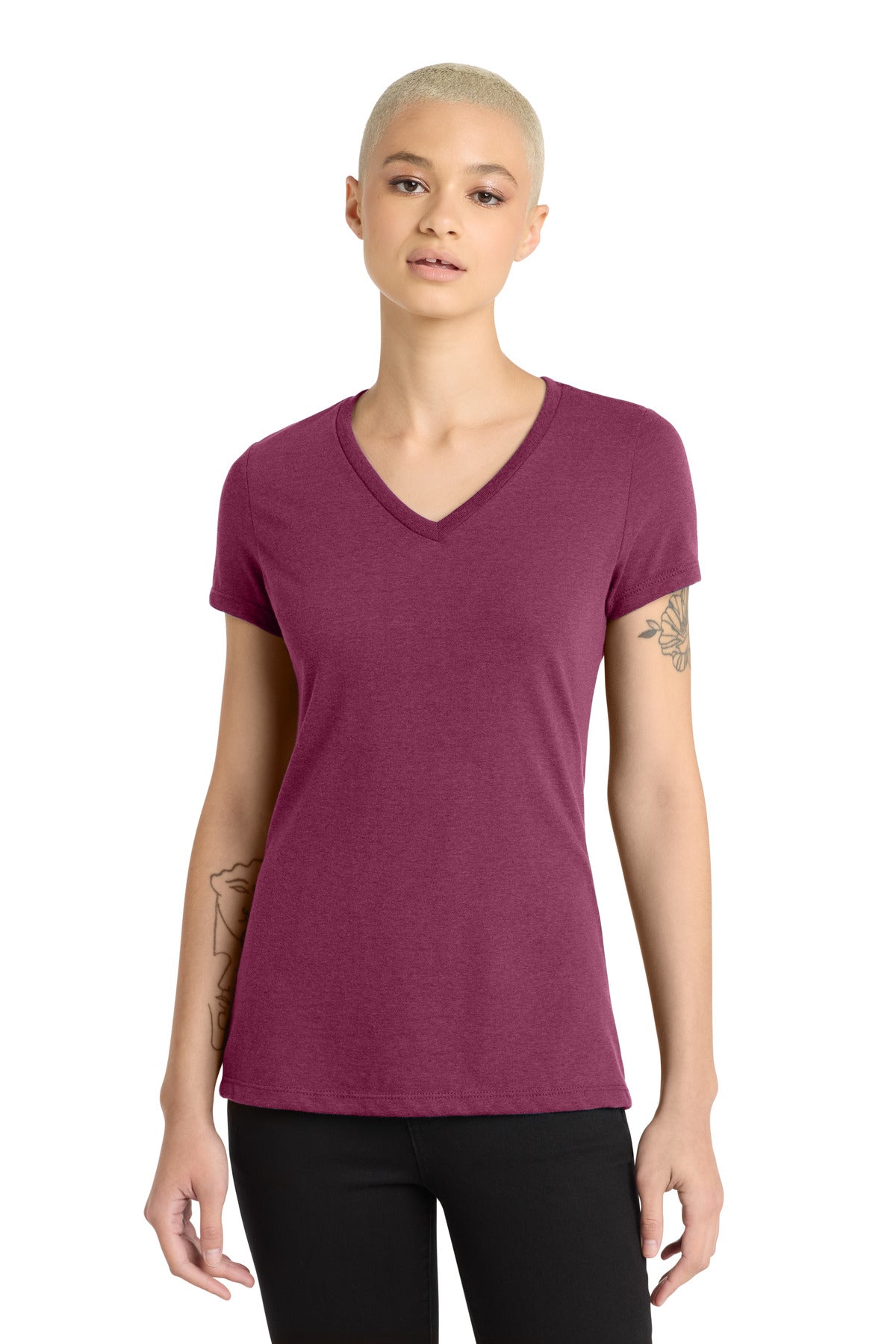 District® Women's Perfect Blend® CVC V-Neck Tee DM1190L