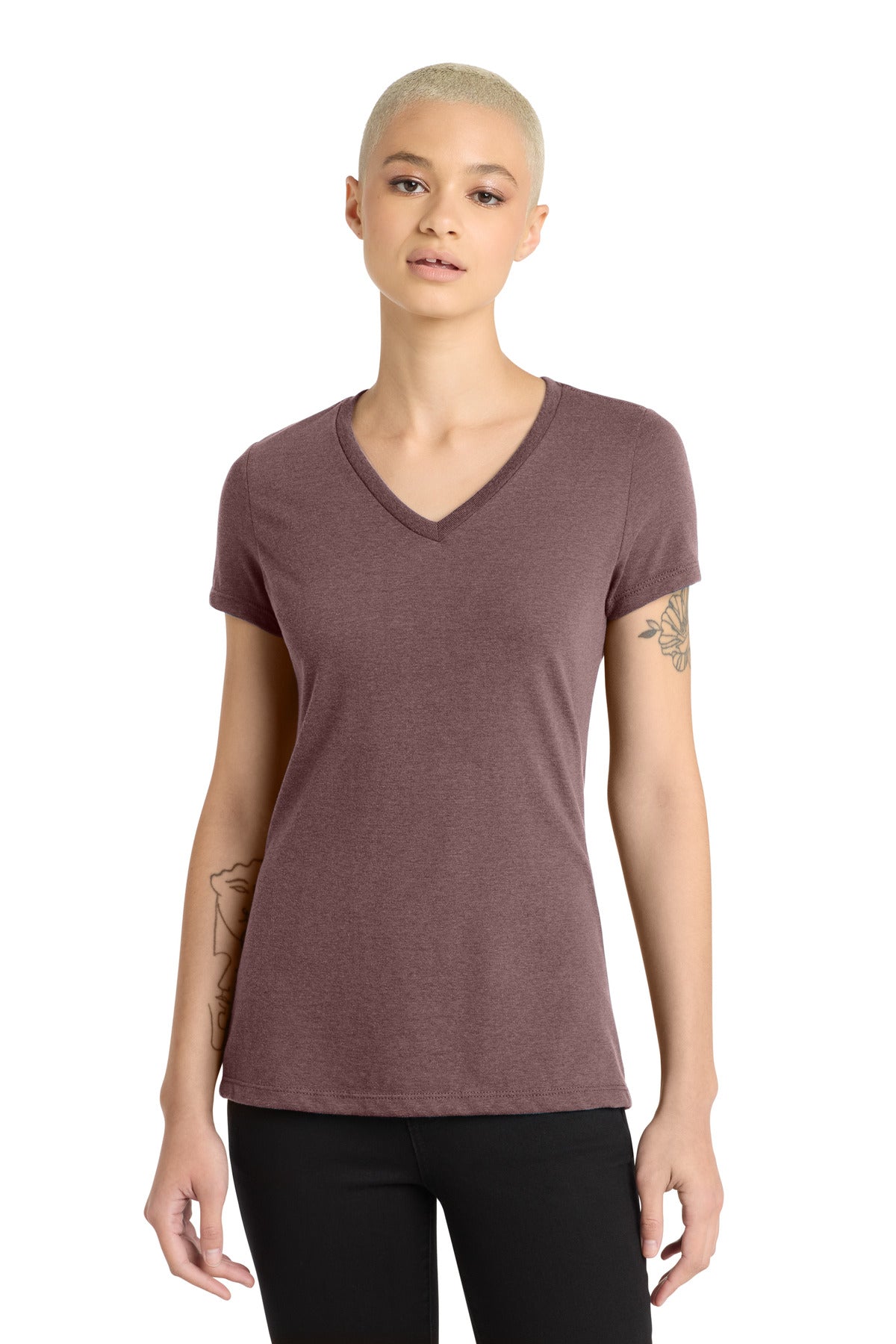 District® Women's Perfect Blend® CVC V-Neck Tee DM1190L