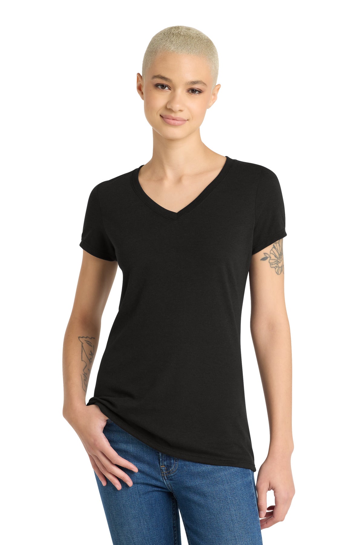 District® Women's Perfect Tri® V-Neck Tee DM1350L