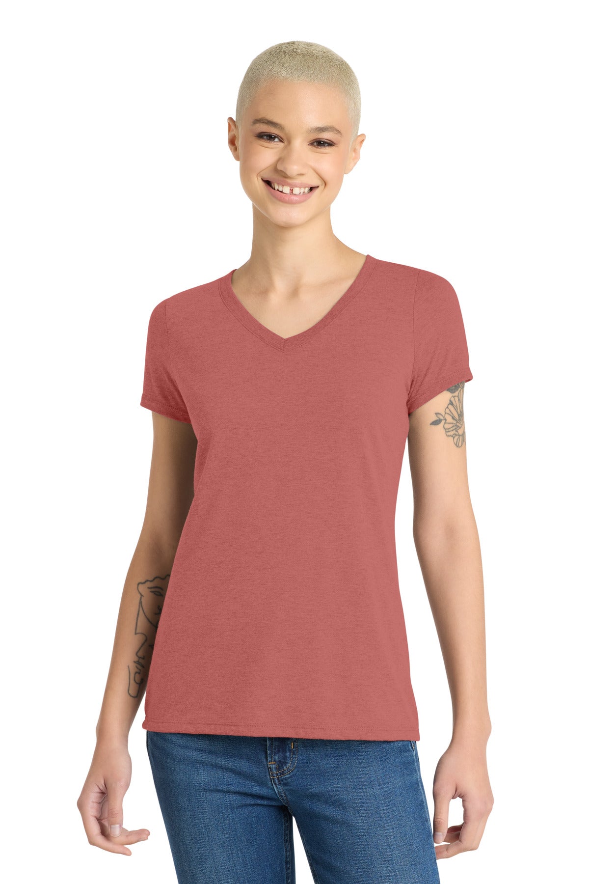 District® Women's Perfect Tri® V-Neck Tee DM1350L