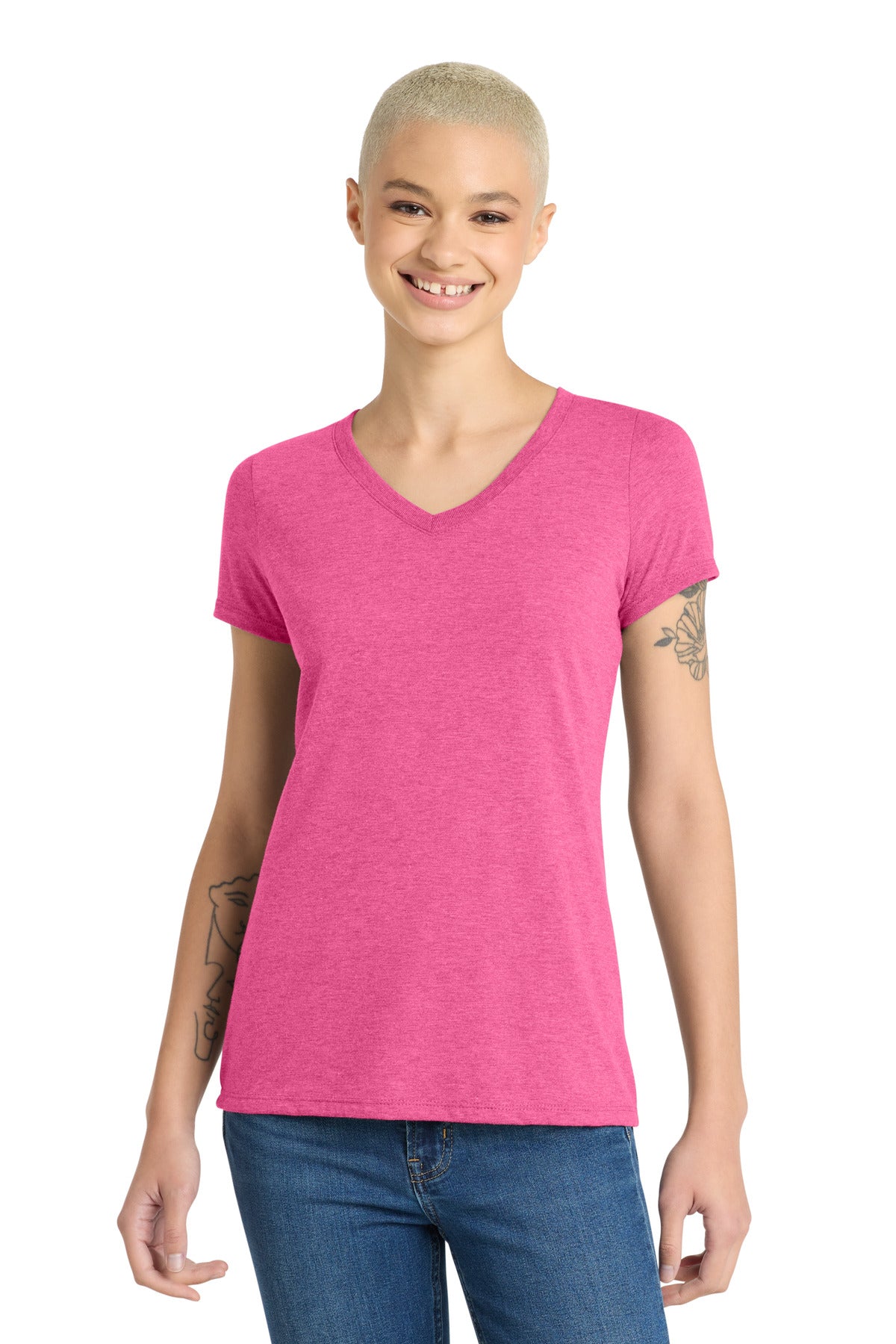 District® Women's Perfect Tri® V-Neck Tee DM1350L