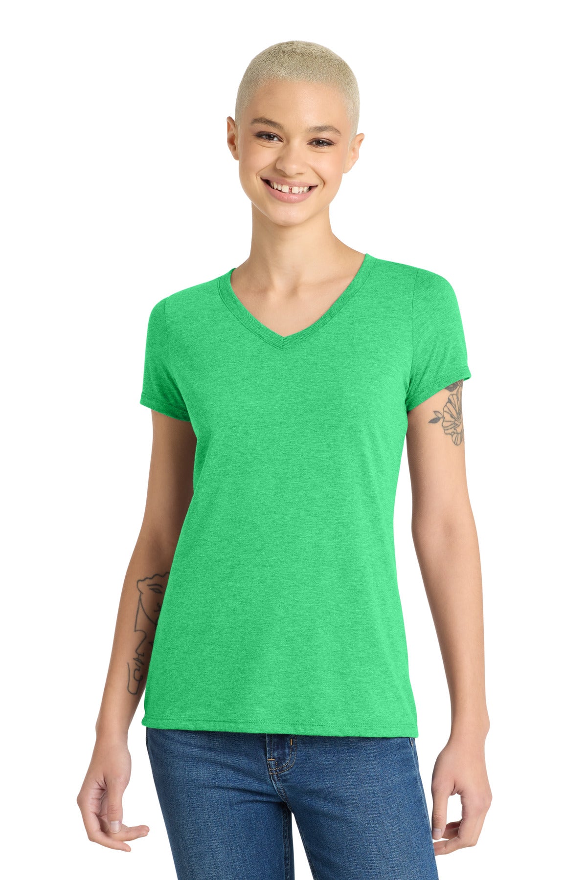 District® Women's Perfect Tri® V-Neck Tee DM1350L