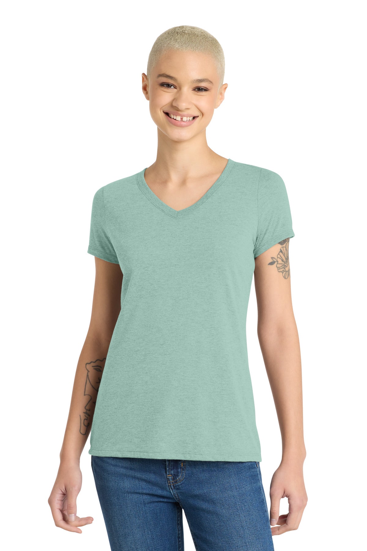 District® Women's Perfect Tri® V-Neck Tee DM1350L