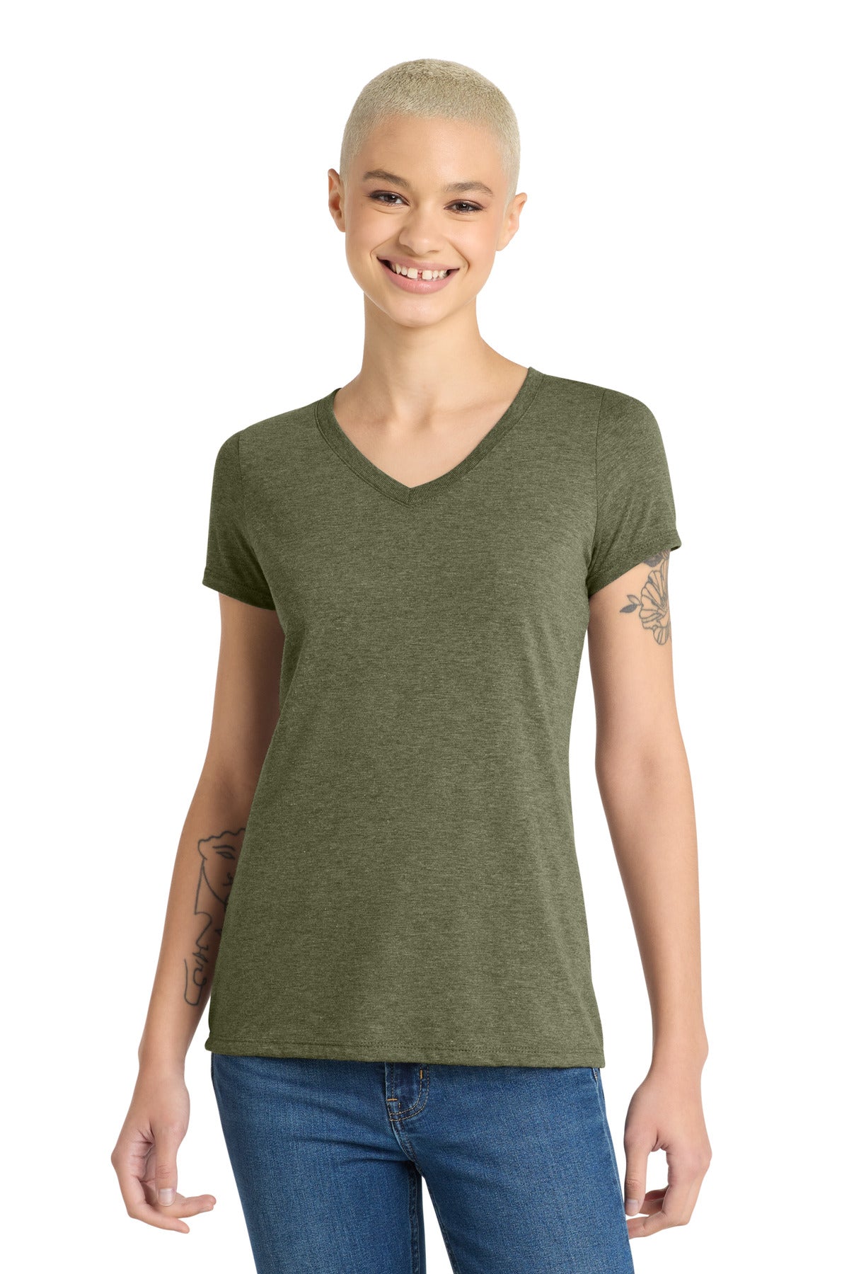 District® Women's Perfect Tri® V-Neck Tee DM1350L