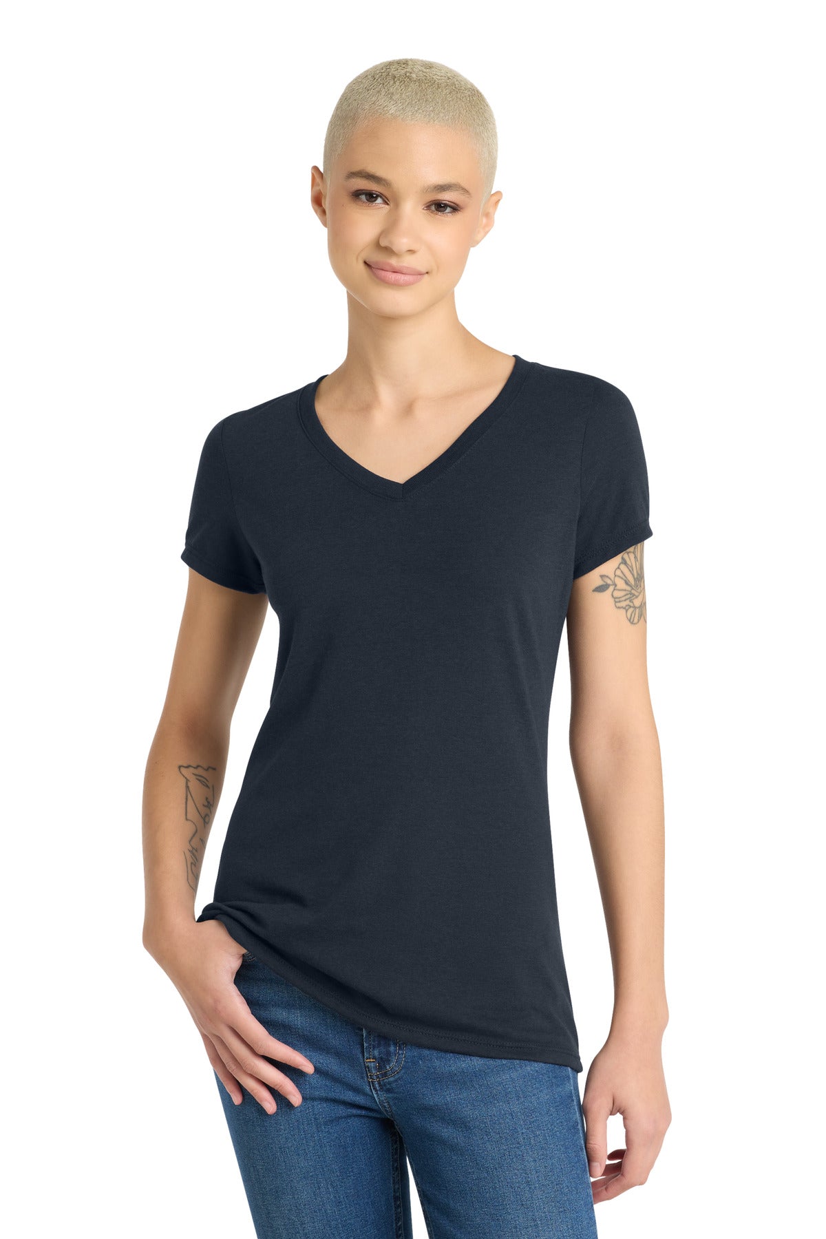 District® Women's Perfect Tri® V-Neck Tee DM1350L