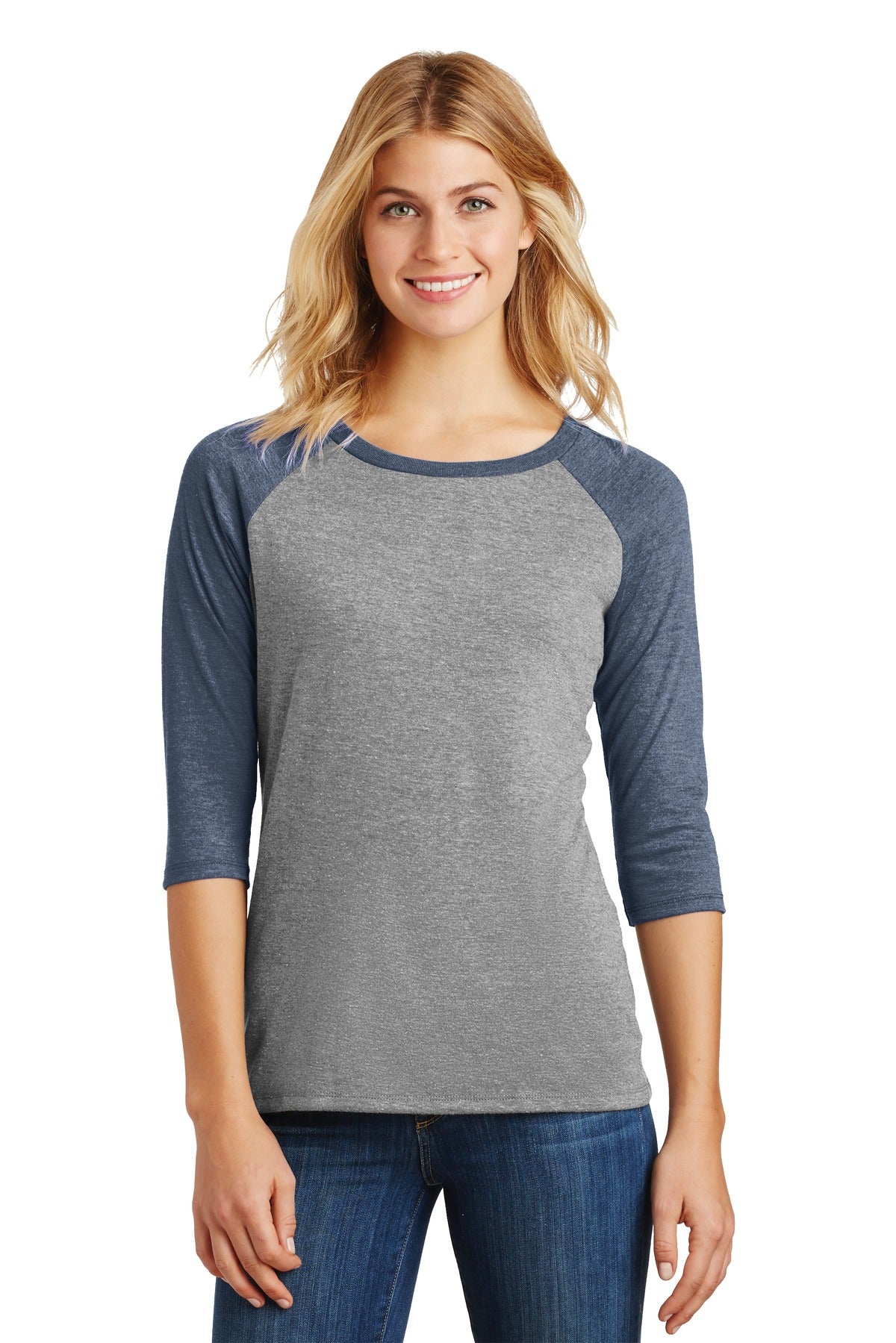 District® Women's Perfect Tri® 3/4-Sleeve Raglan DM136L