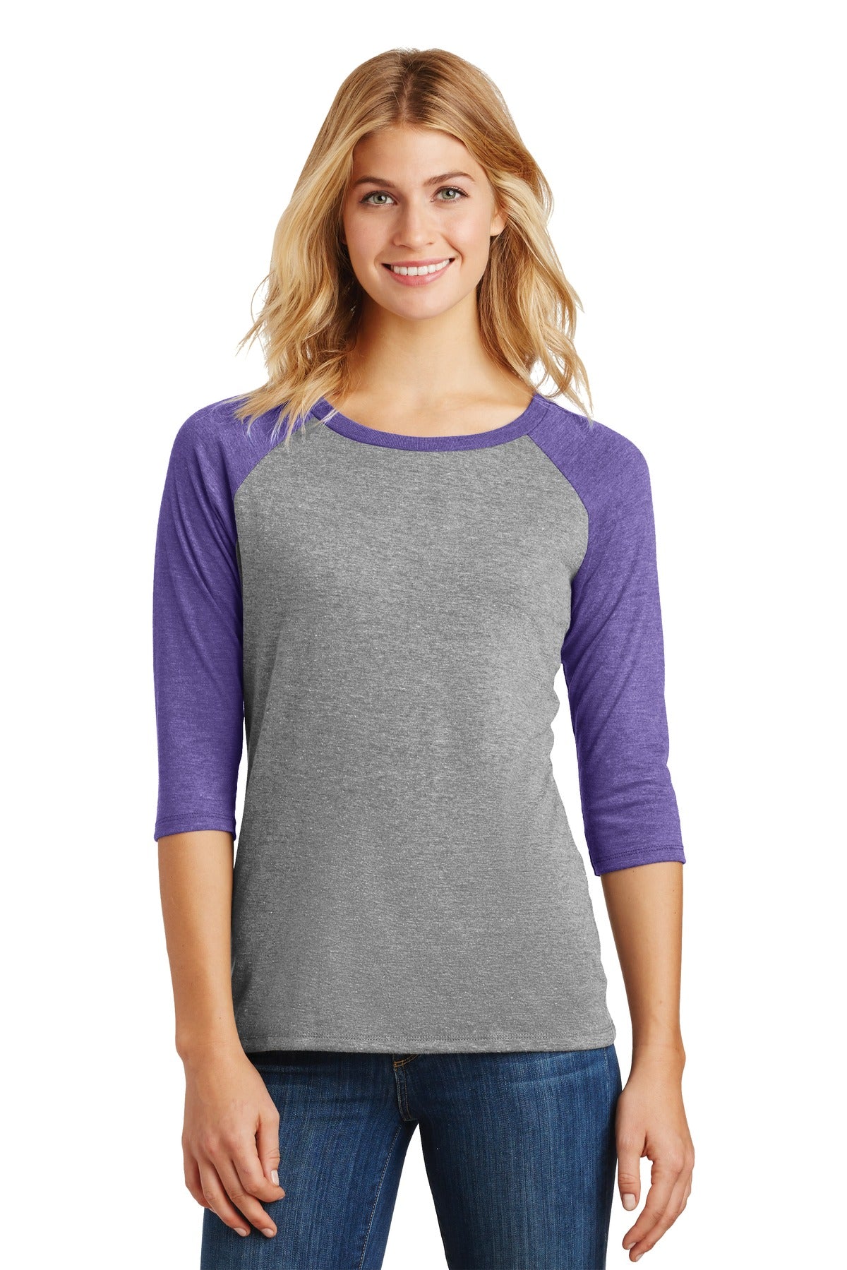 District® Women's Perfect Tri® 3/4-Sleeve Raglan DM136L