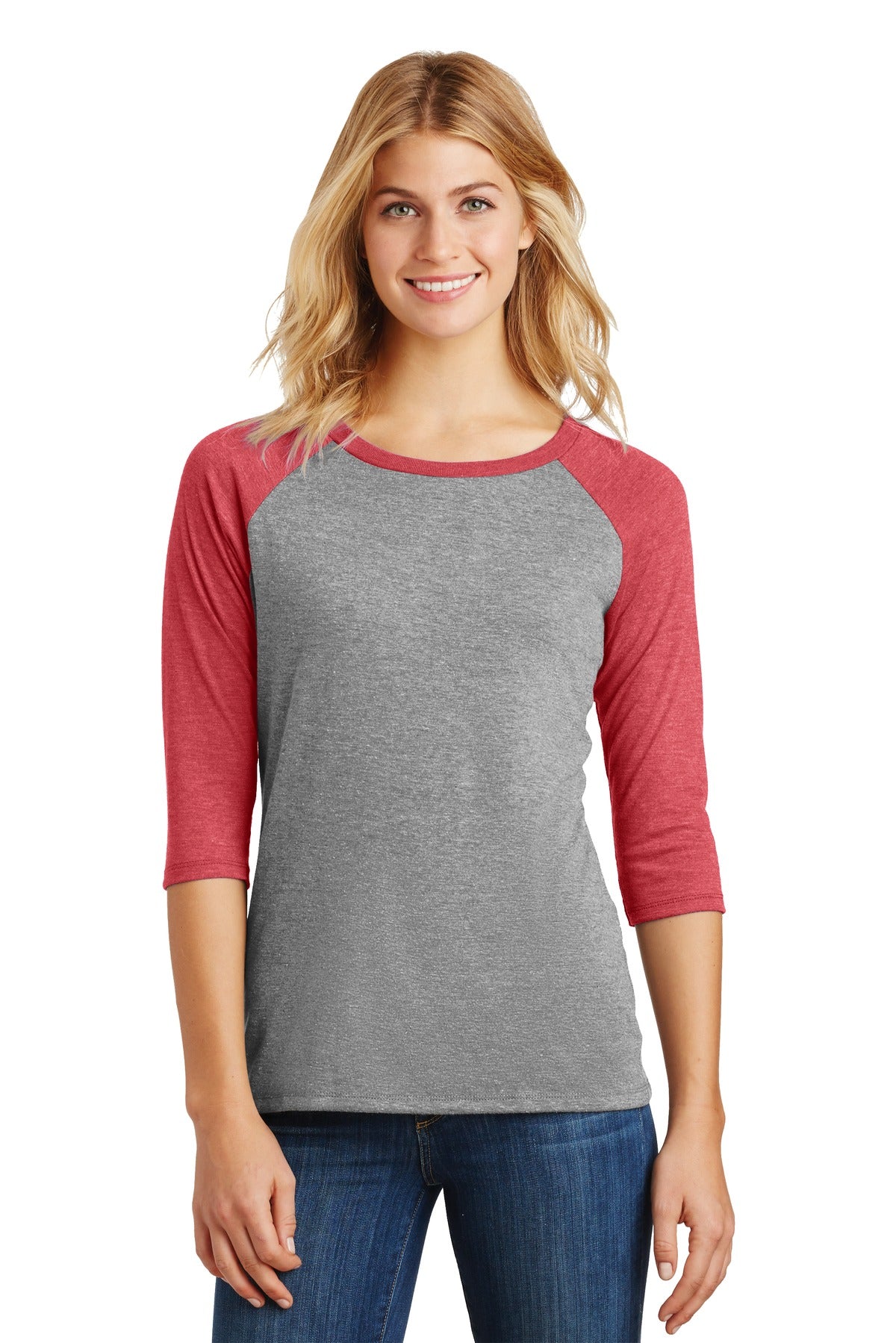 District® Women's Perfect Tri® 3/4-Sleeve Raglan DM136L