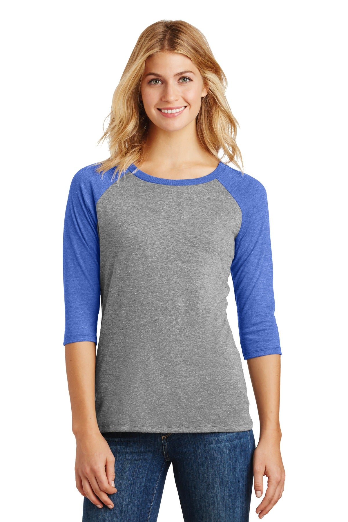 District® Women's Perfect Tri® 3/4-Sleeve Raglan DM136L