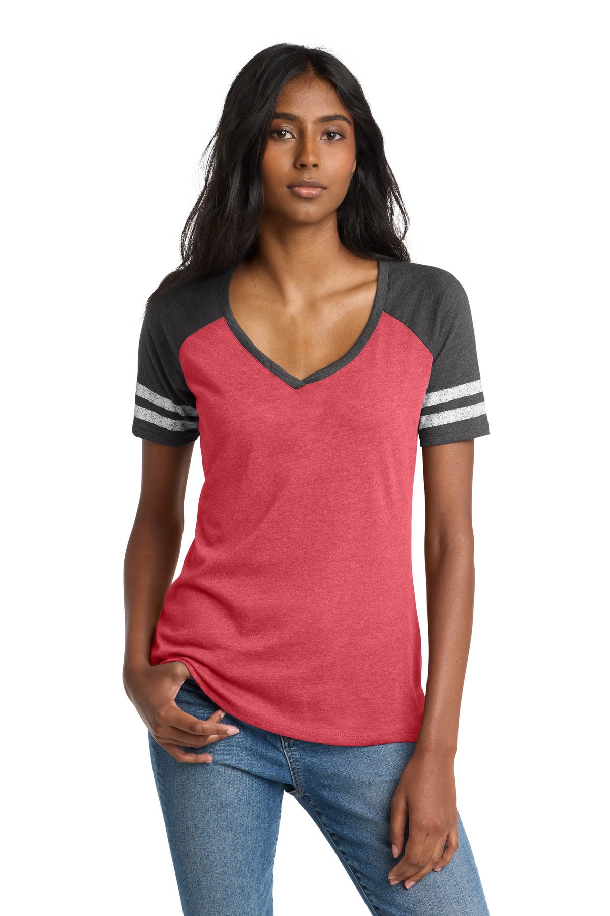 District ® Women's Game V-Neck Tee DM476