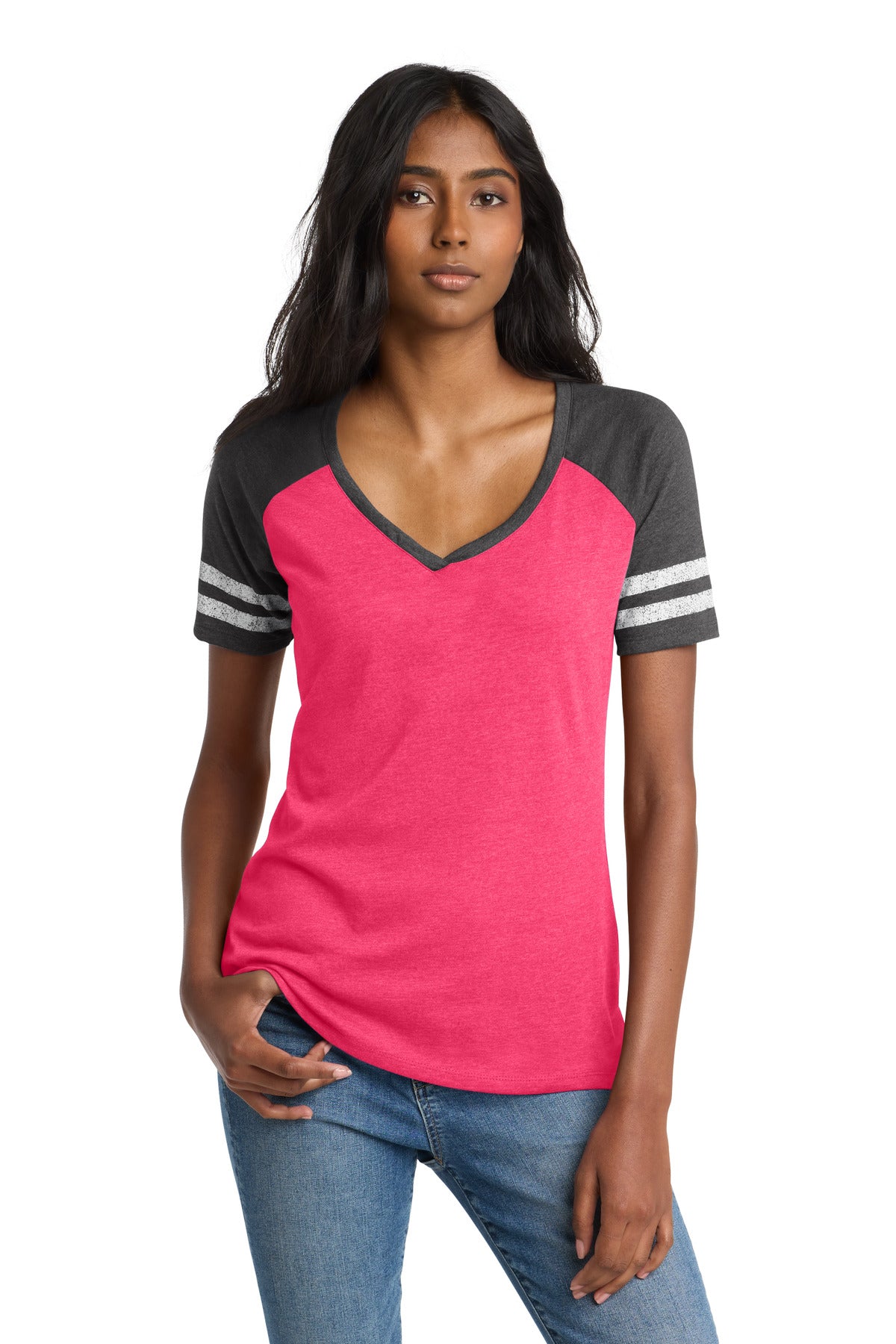 District ® Women's Game V-Neck Tee DM476