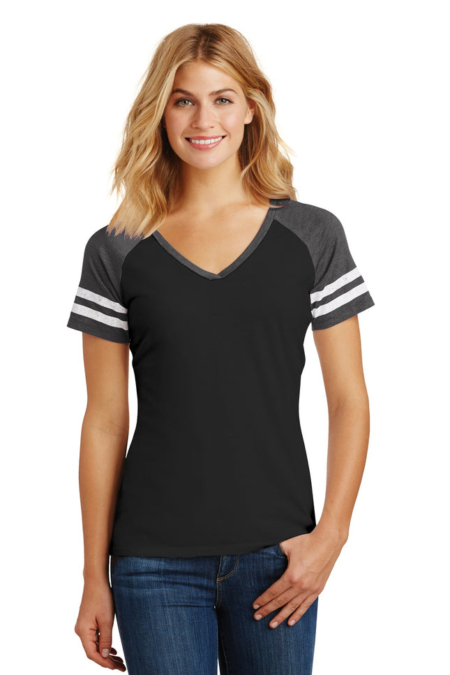 District  ® Women's Game V-Neck Tee. DM476