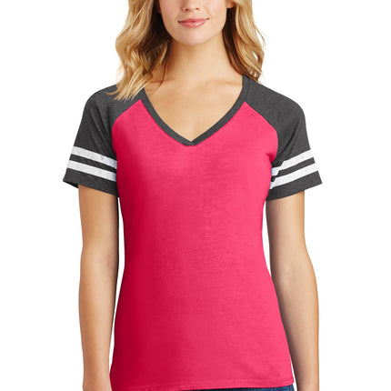 District  ® Women's Game V-Neck Tee. DM476