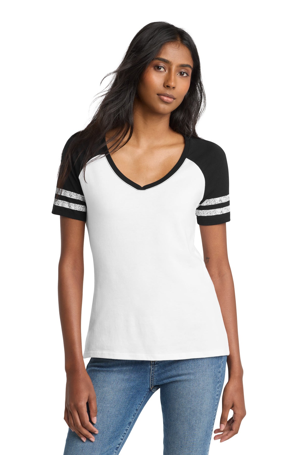 District ® Women's Game V-Neck Tee DM476