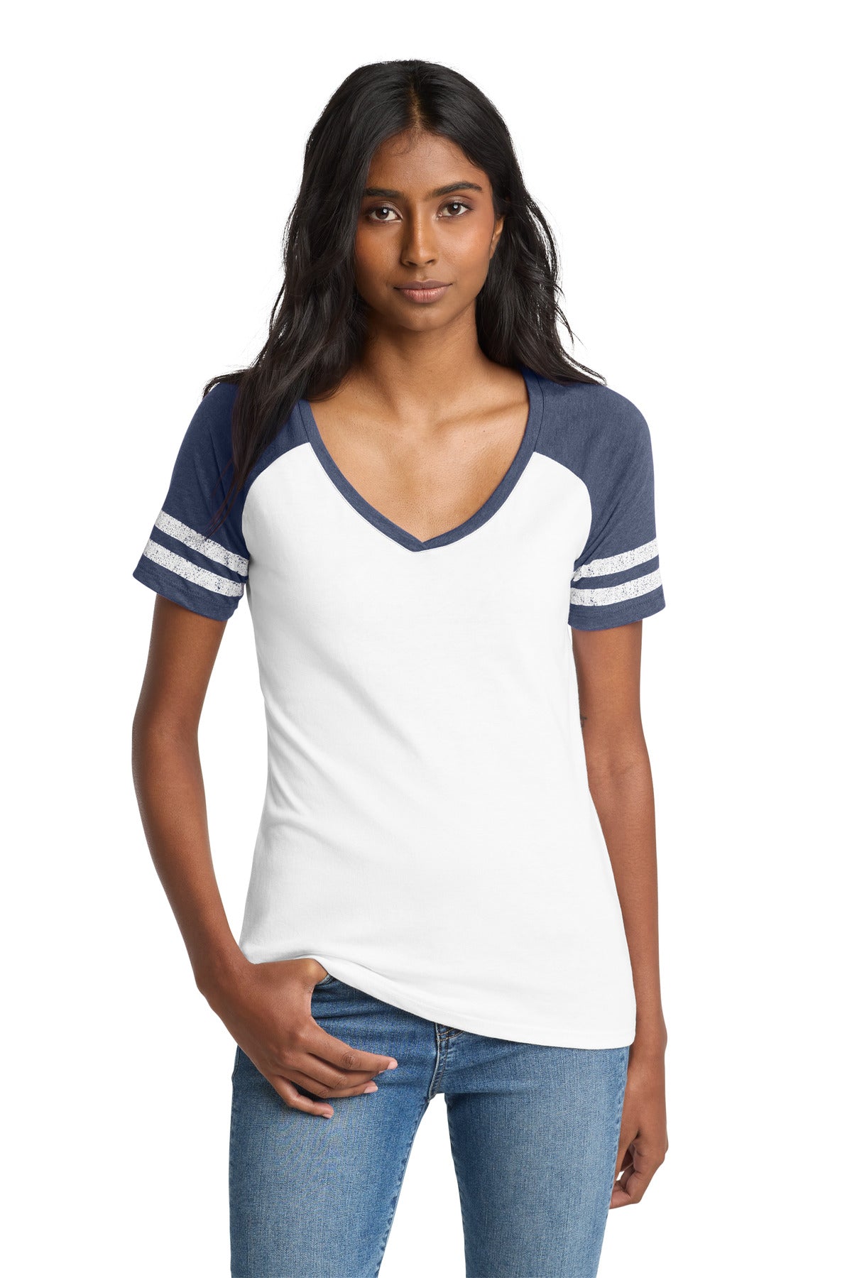 District ® Women's Game V-Neck Tee DM476