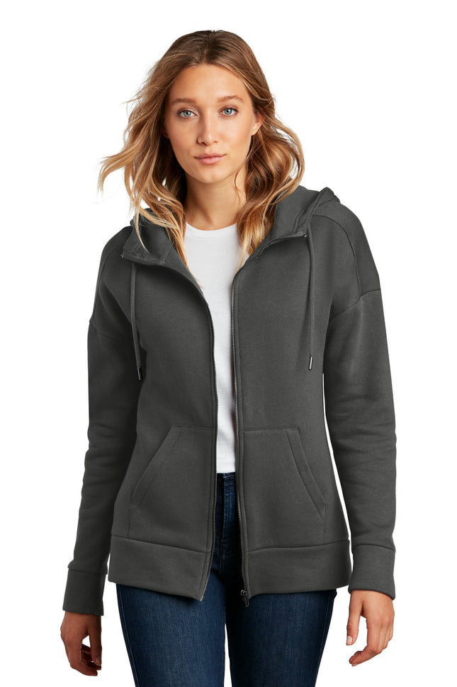 District  ® Women's Perfect Weight  ® Fleece Drop Shoulder Full-Zip Hoodie DT1104
