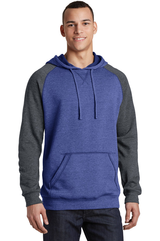 District ® Young Mens Lightweight Fleece Raglan Hoodie.  DT196
